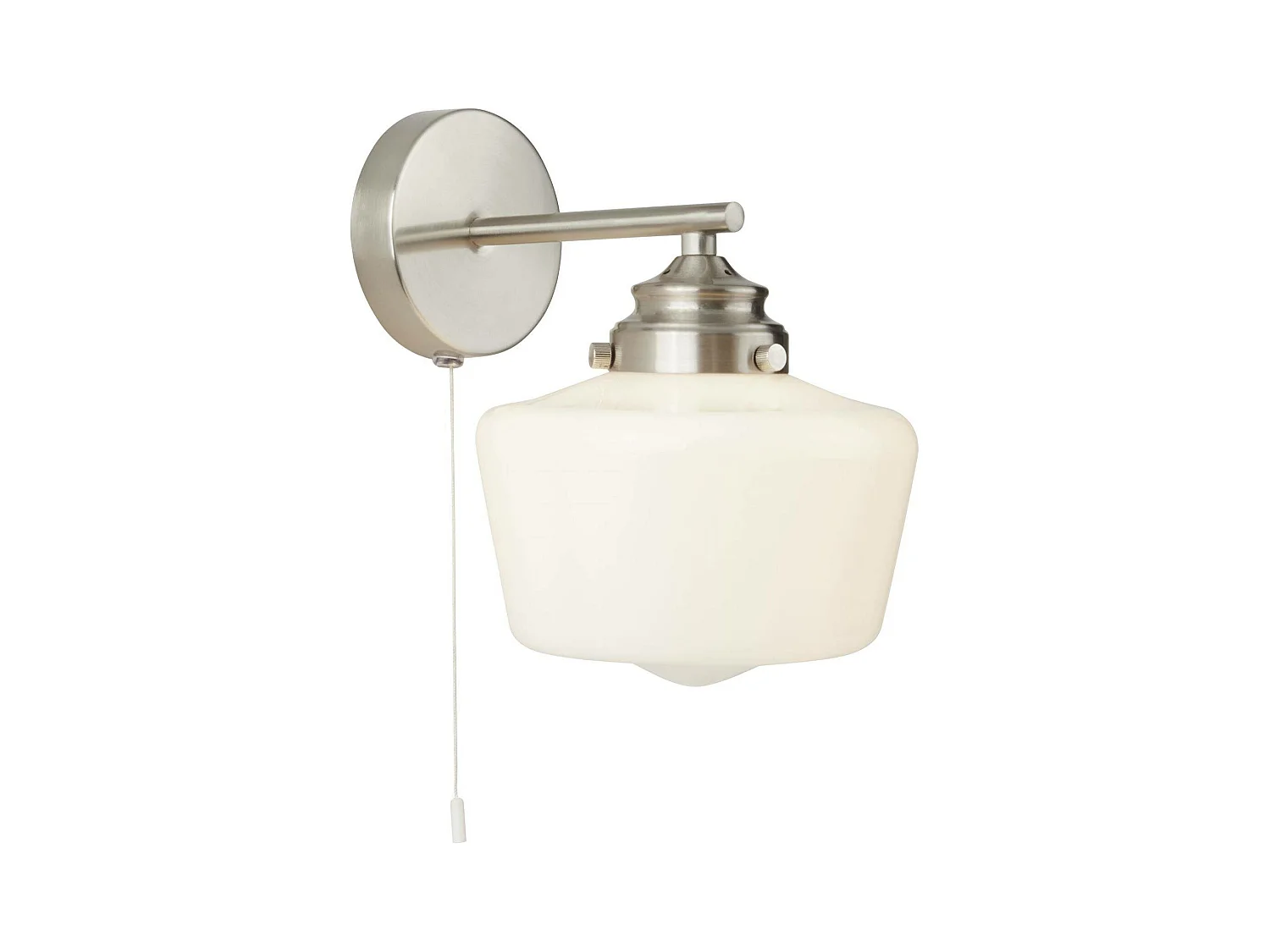Searchlight School House 1 Ljus Vgglampa Satin Silver, Vit IP44, E27