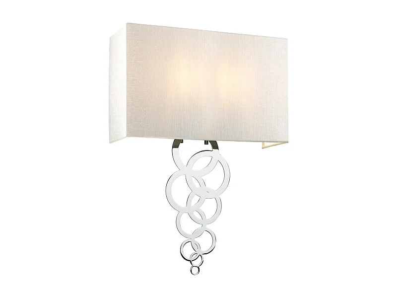 Rosa Large 2 ljus vägglampa, polerad krom, ivory fusksilke