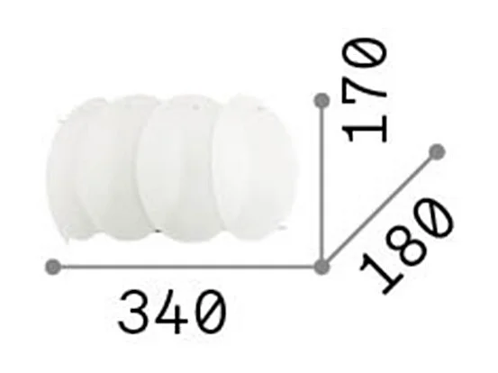 Ideal Lux Ovalino - Applique da interno a 2 luci Bianco, E27