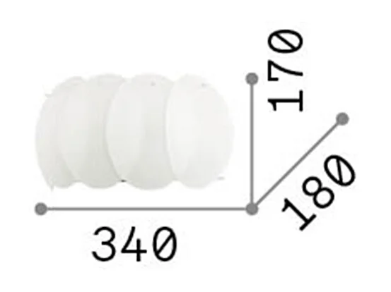 Ideal Lux Ovalino Applique murale d'intérieur à 2 ampoules, blanc, E27