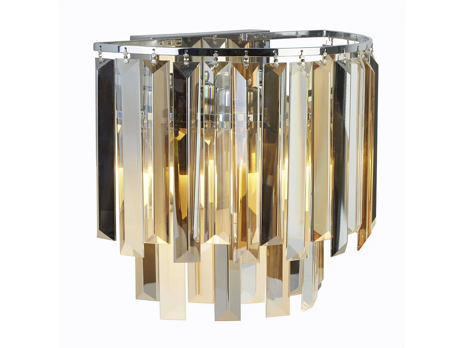 Searchlight Clarissa 2 ljus vgglampa krom, glasskrm, E14