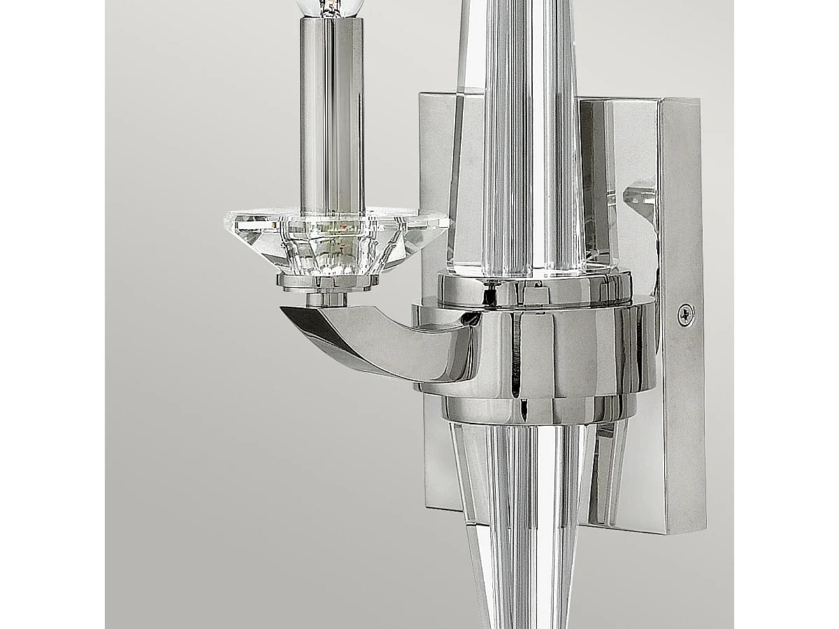 Lámpara de pared industrial nórdica de acero niquelado pulido y cristal 1 luz E14 Ascher