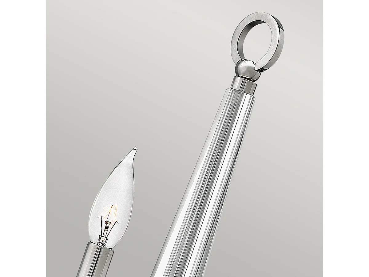 Lámpara de pared industrial nórdica de acero niquelado pulido y cristal 1 luz E14 Ascher