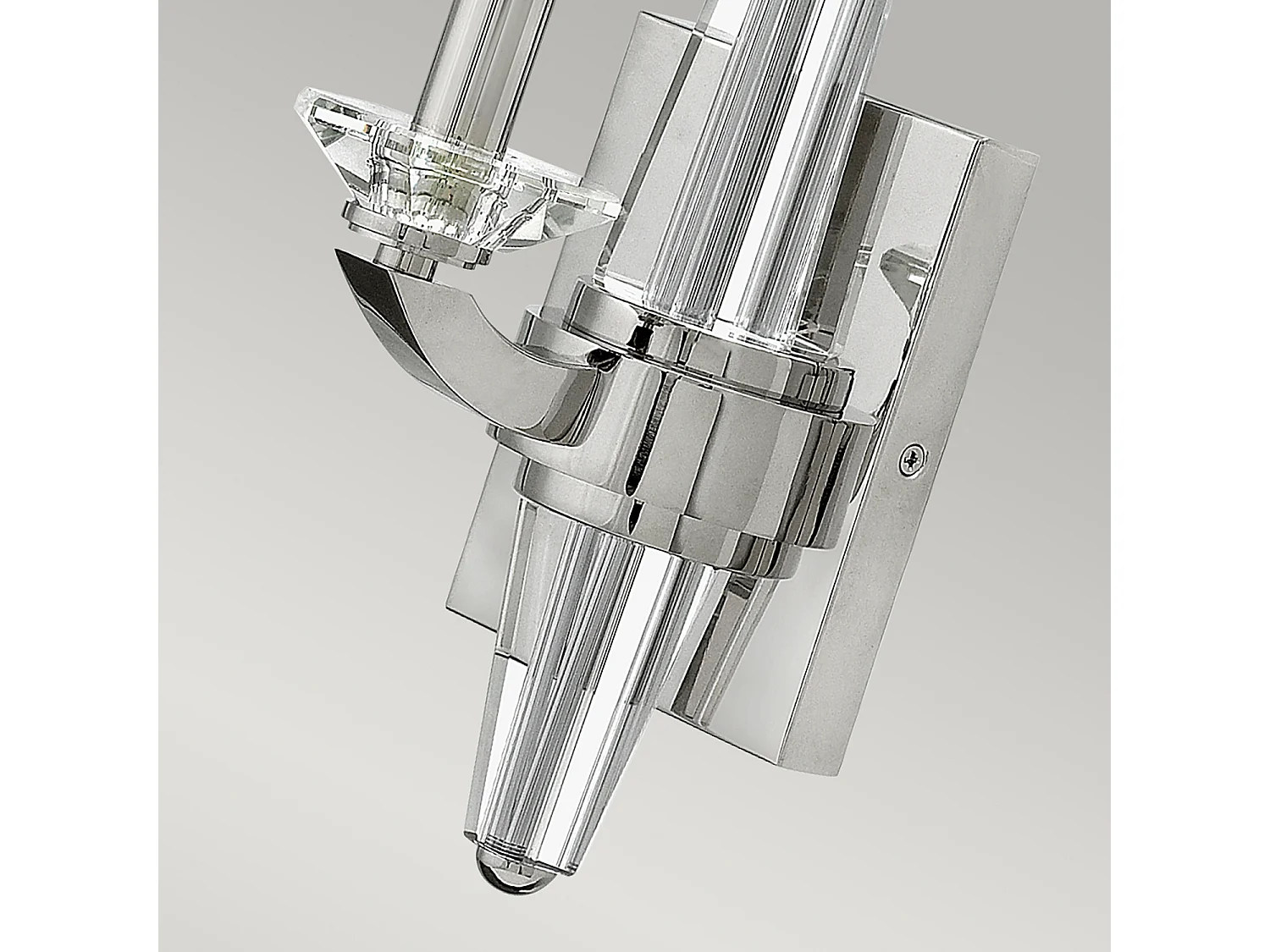 Lámpara de pared industrial nórdica de acero niquelado pulido y cristal 1 luz E14 Ascher