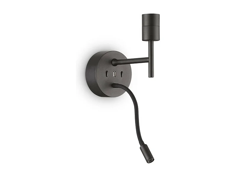 Ideal Lux SET UP Wandleuchte + Leseleuchte Schwarz ohne Schirm 3000K