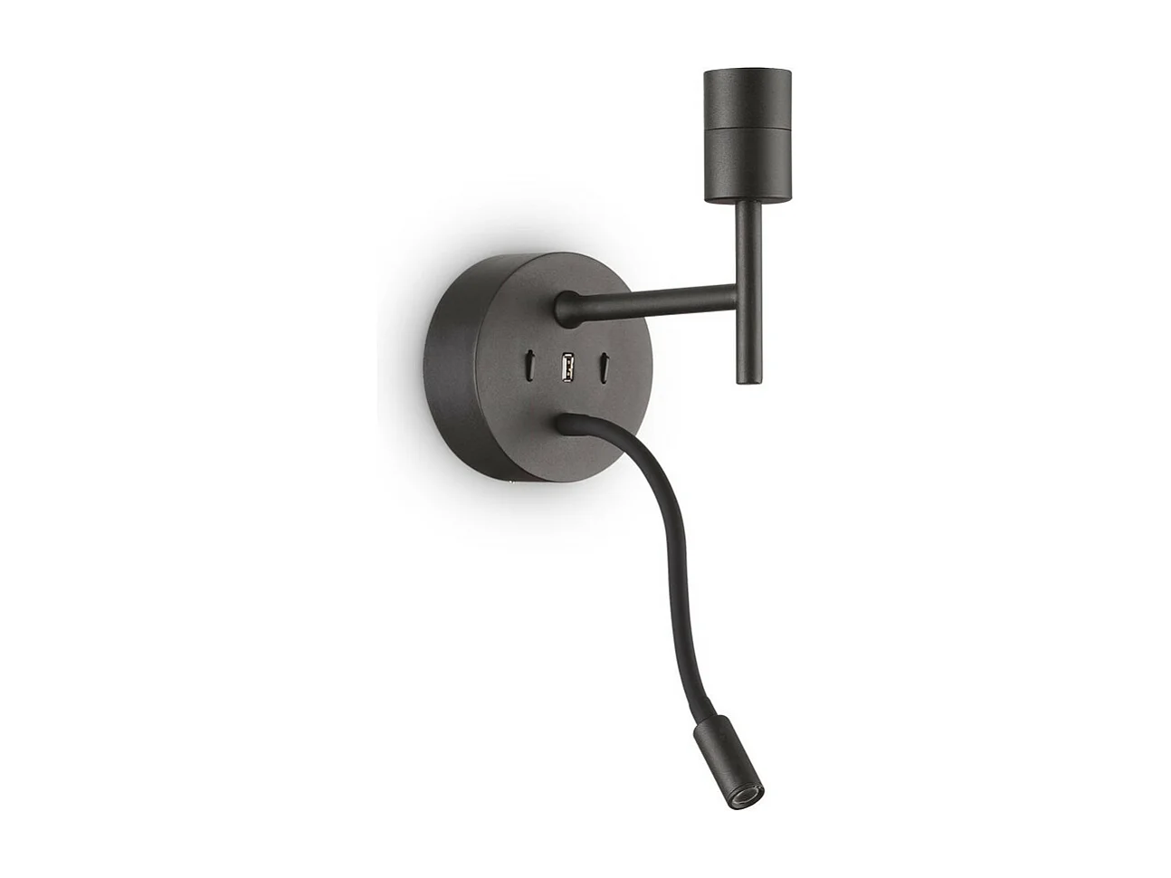 Ideal Lux SET UP Wandleuchte + Leseleuchte Schwarz ohne Schirm 3000K