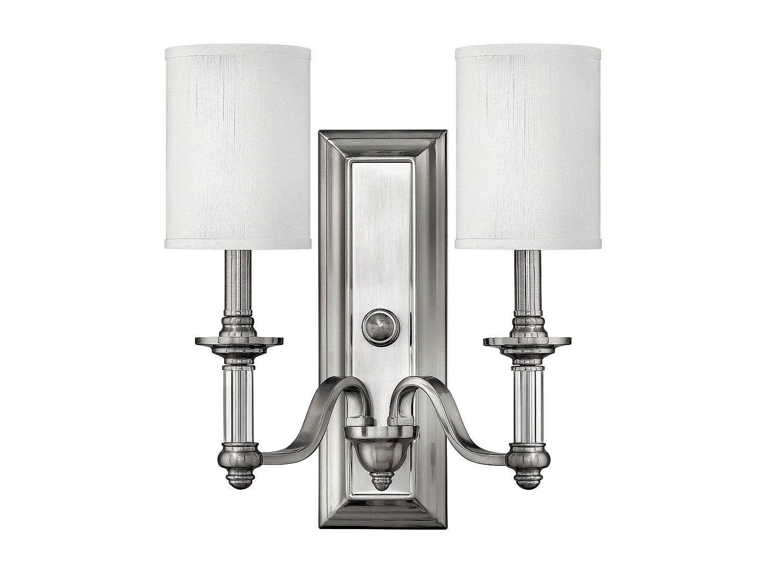 Elstead Sussex - Applique da parete per interni a 2 luci Nichel spazzolato, E14