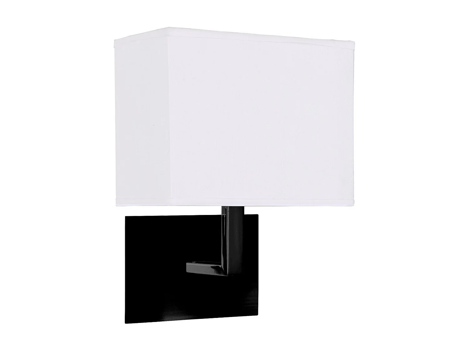 Searchlicht Hotel Wandleuchte mattschwarz, weißer Stoffschirm