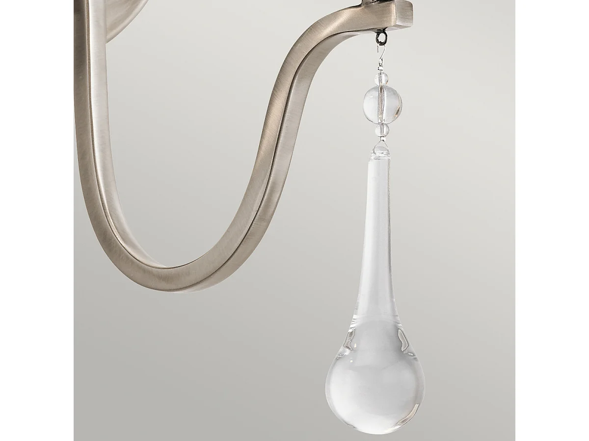 Aplique clásico de acero peltre y cristal 2 luces E14 Karlee