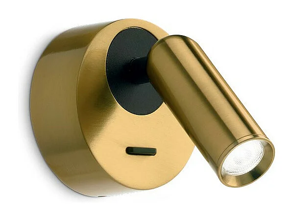 Lampada da lettura rotonda decorativa a LED in ottone, 3000K 3,5W