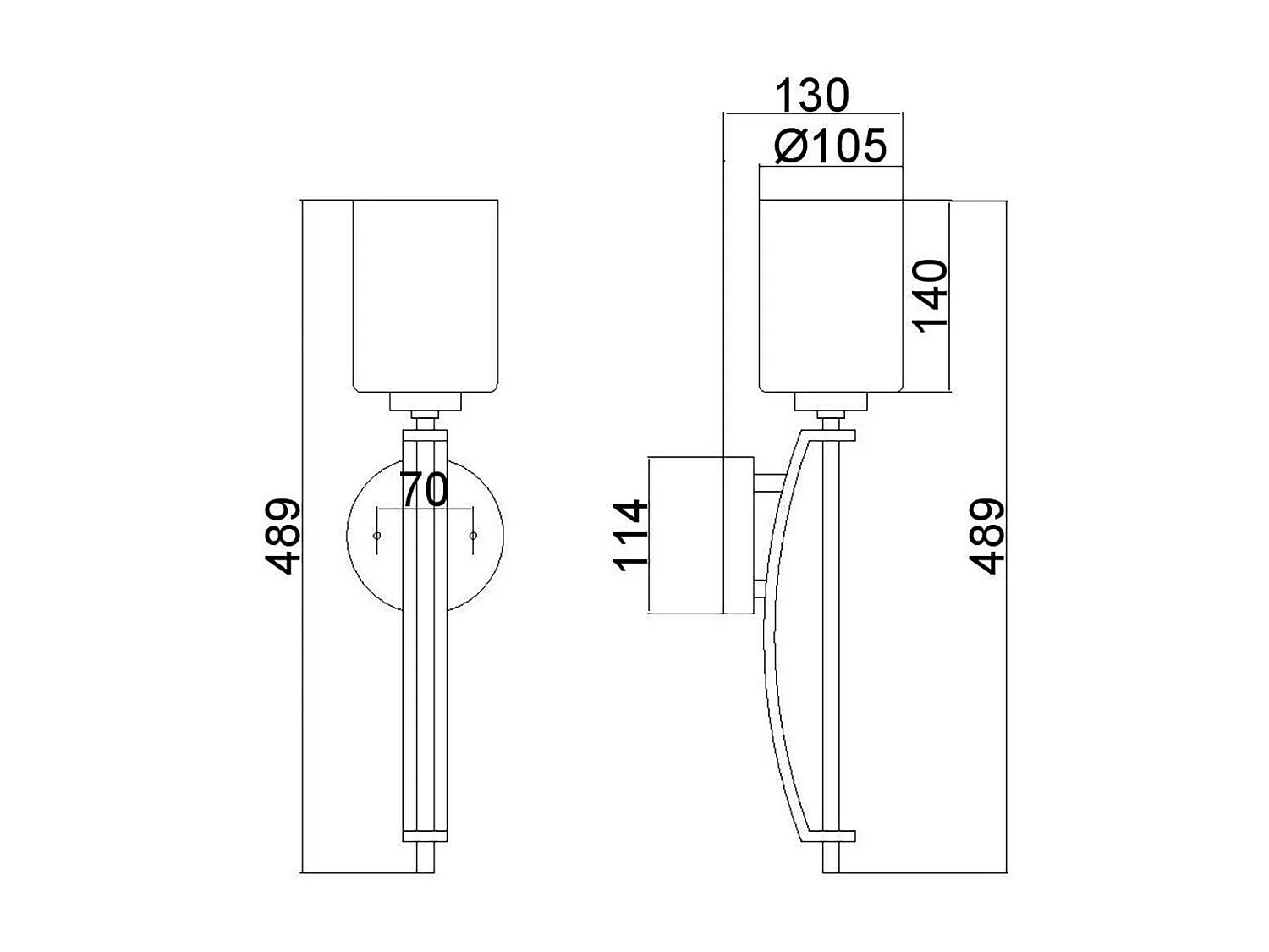 Elstead Taylor - Applique grande a 1 luce - Finitura cromata lucida, G9