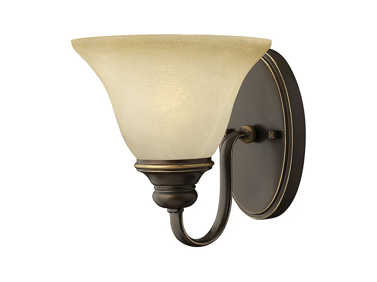 Elstead Cello - 1 Licht Wandleuchte Antik Bronze Glasschirm, E27