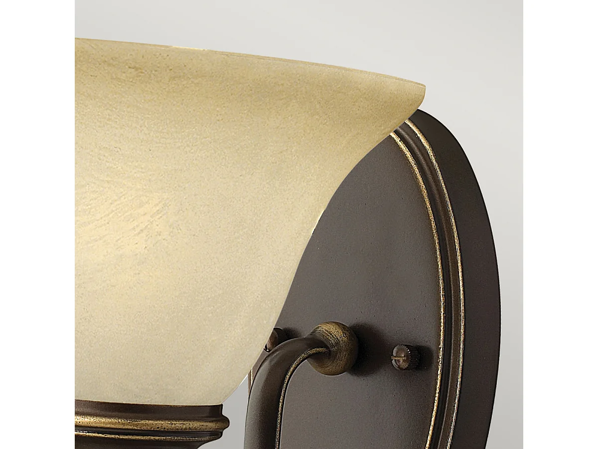 Elstead Cello - 1 Licht Wandleuchte Antik Bronze Glasschirm, E27