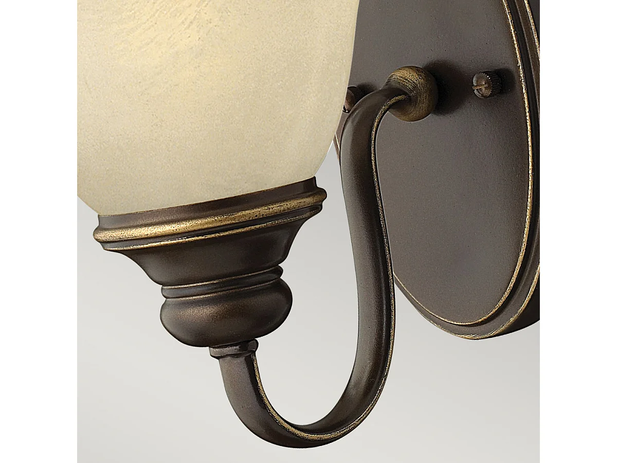 Elstead Cello - 1 Licht Wandleuchte Antik Bronze Glasschirm, E27