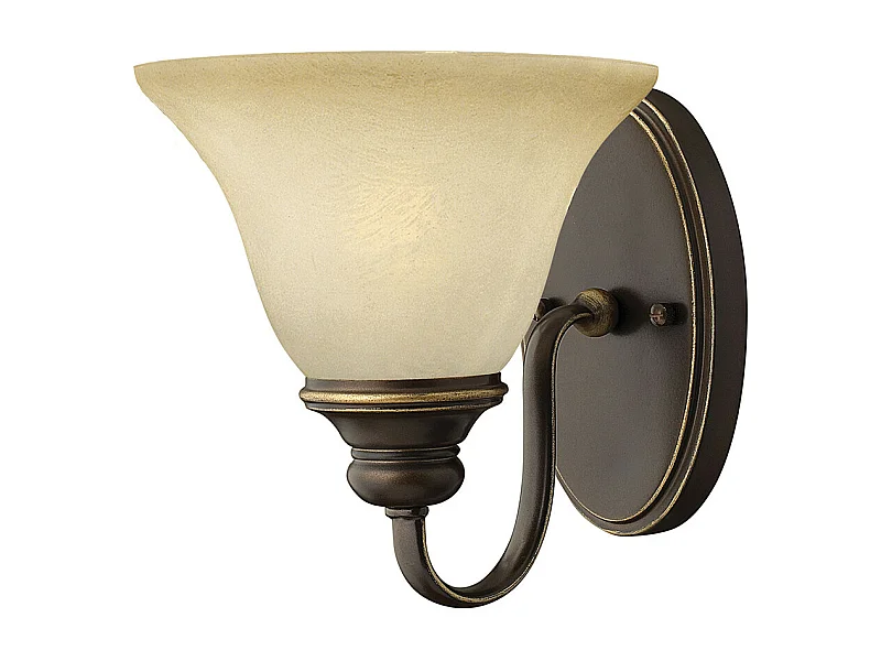 Elstead Cello - 1 Licht Wandleuchte Antik Bronze Glasschirm, E27