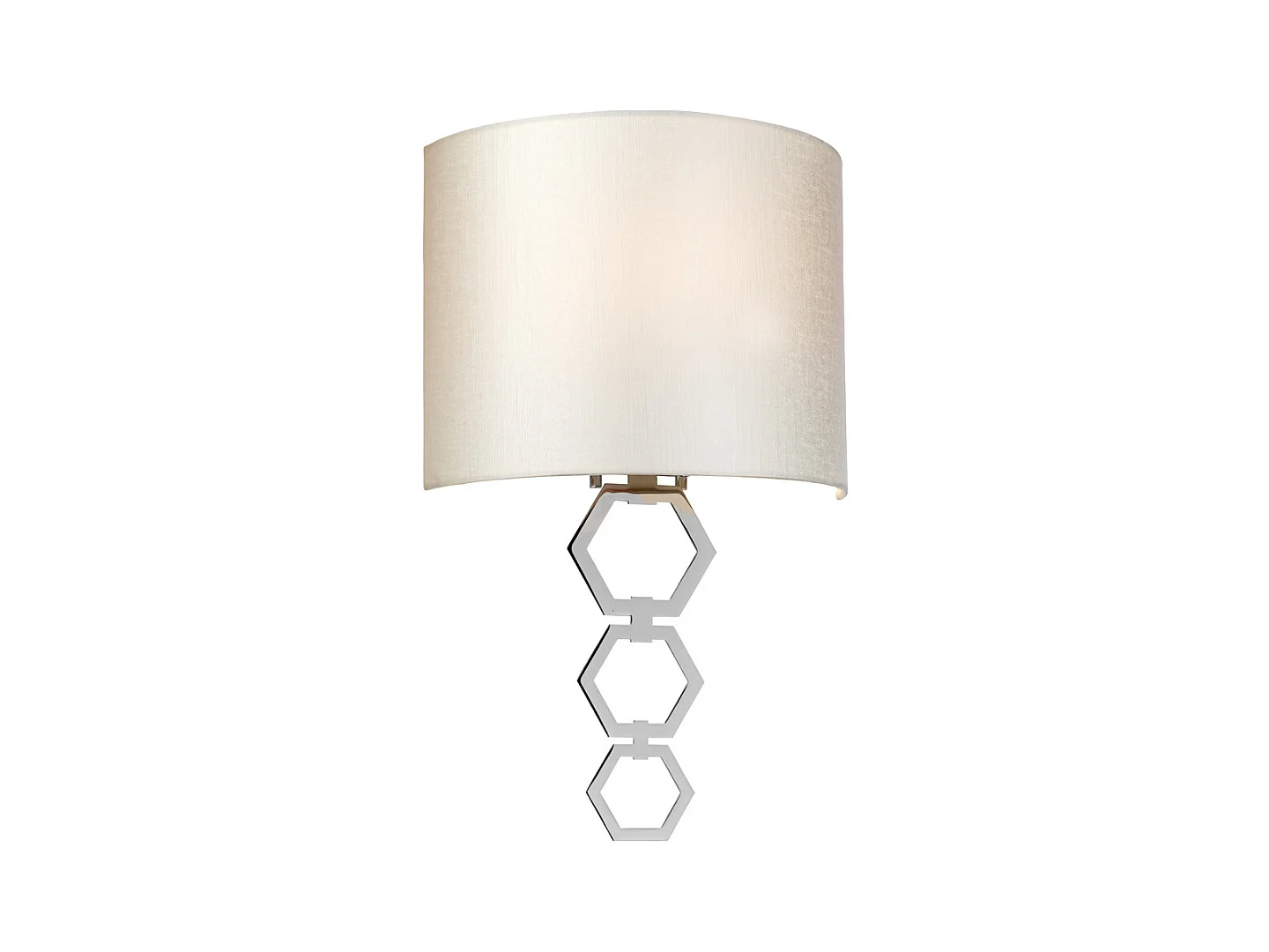 Lampada da parete Clark Medium a 1 luce, cromo lucido, paralume in finta seta avorio