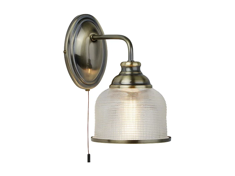 Searchlight Bistro 1 ljus inomhus kupol vgglampa antik mssing, E27