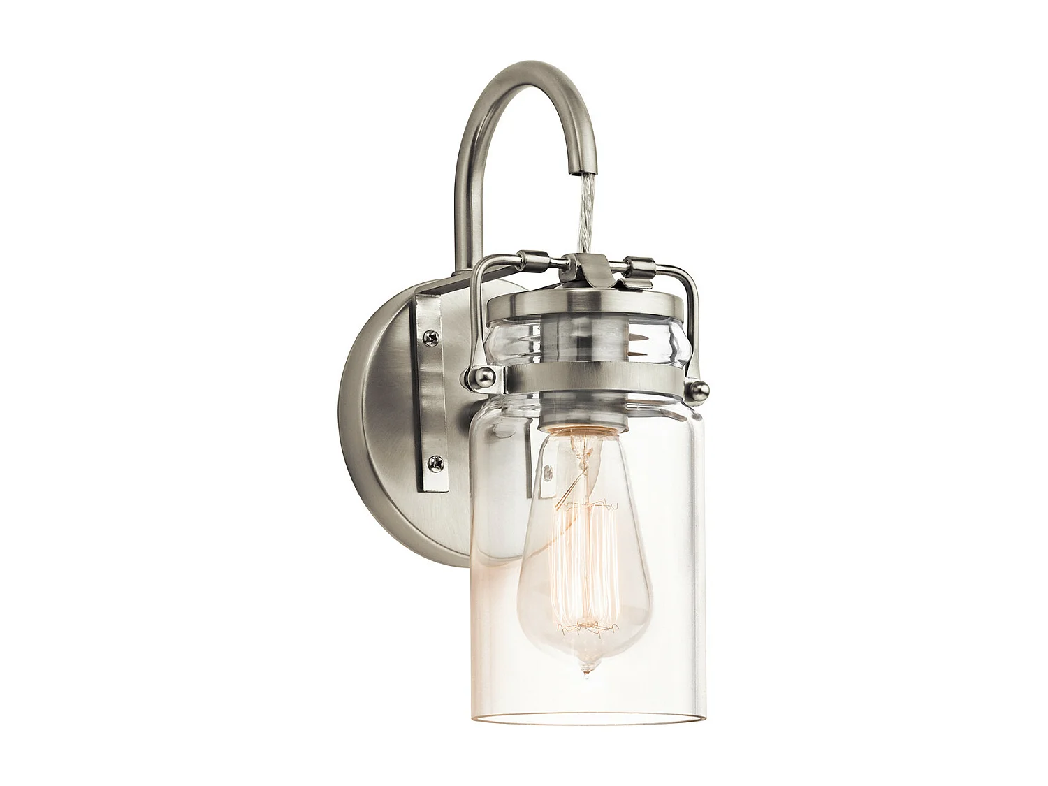 Elstead Brinley Applique murale à 1 ampoule, nickel brossé, E27