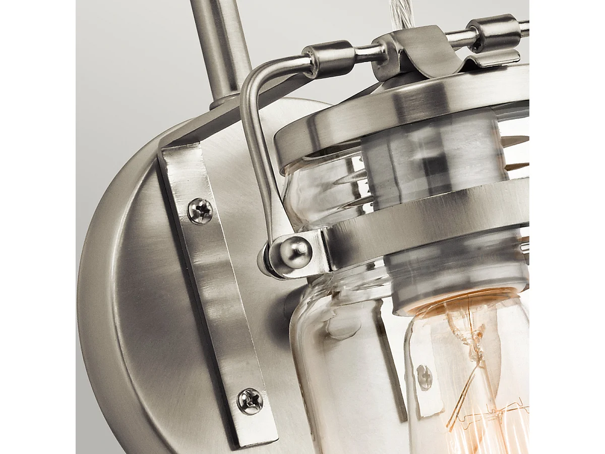 Elstead Brinley Applique murale à 1 ampoule, nickel brossé, E27