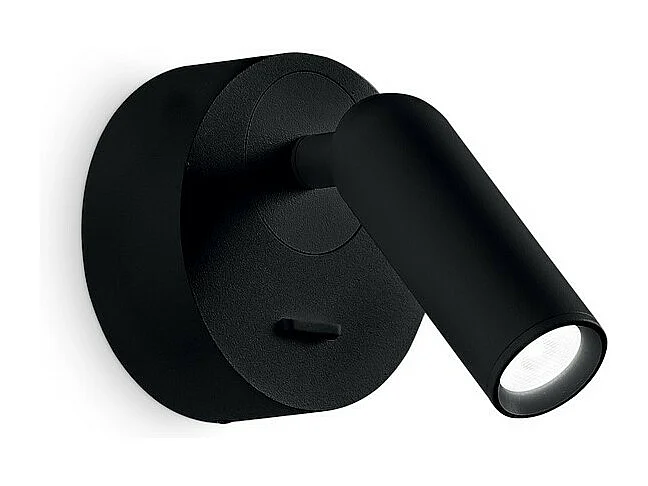 Lampada da lettura rotonda decorativa a LED nera, 3000K 3,5W