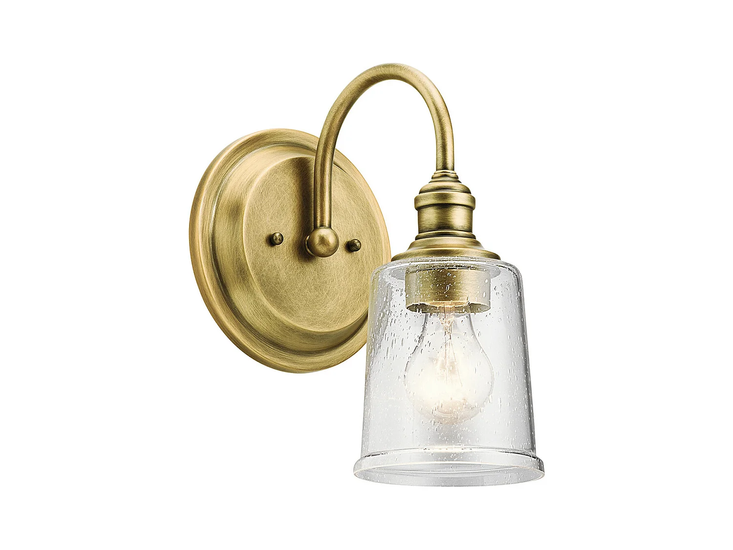 Lampada da parete a 1 luce Elstead Waverly, ottone naturale, attacco E27