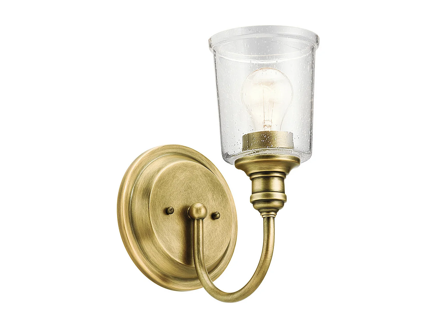 Lampada da parete a 1 luce Elstead Waverly, ottone naturale, attacco E27