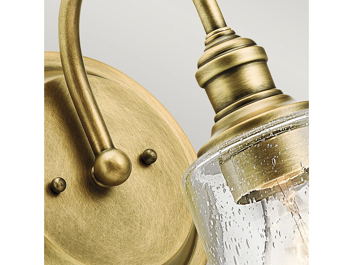 Lampada da parete a 1 luce Elstead Waverly, ottone naturale, attacco E27