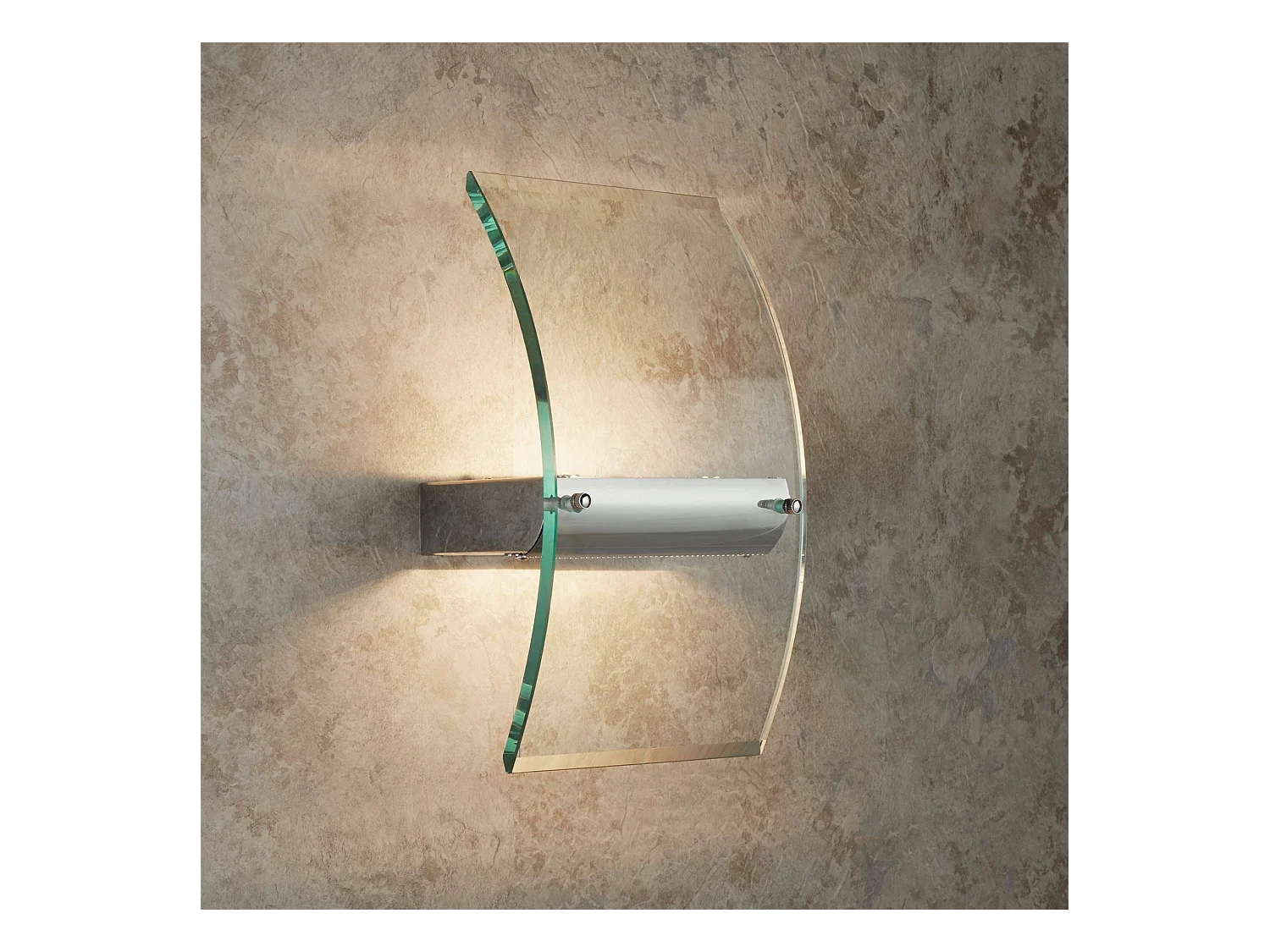 Searchlicht - LED Glas Wandleuchte Chrom