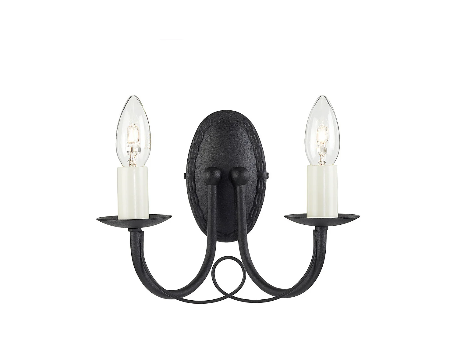 Elstead Minster - 2 licht Indoor Candle Wandleuchte Schwarz, E14