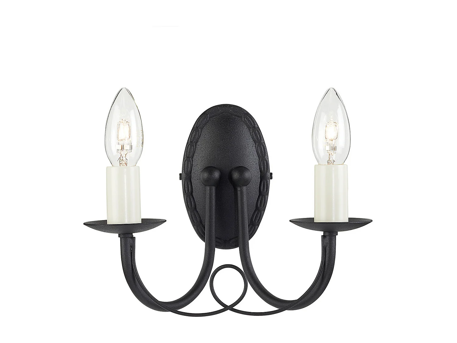 Elstead Minster - 2 licht Indoor Candle Wandleuchte Schwarz, E14