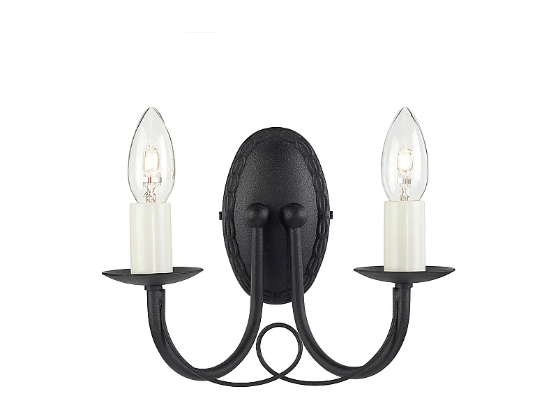 Elstead Minster 2 ljus inomhusljus vägglampa svart, E14