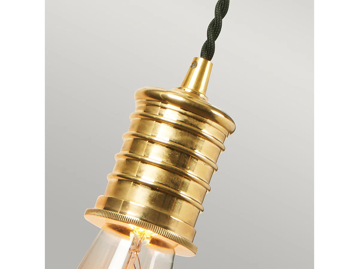 Elstead Douille - Applique da interno a 1 luce nera, ottone lucido, attacco E27