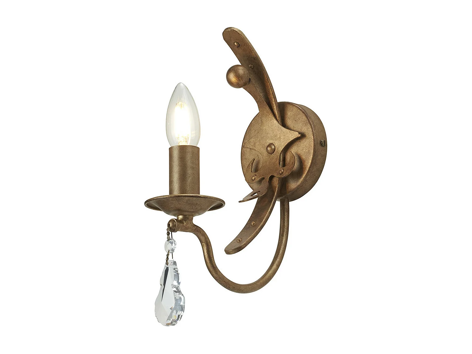 Elstead Windsor - 1 Licht Kerzenwandleuchte - Gold Patina, E14