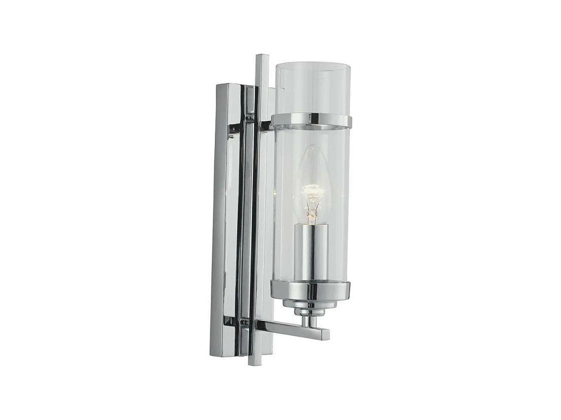 Searchlight Milo - Applique a candela con paralume in vetro a 1 luce Cromo, E14