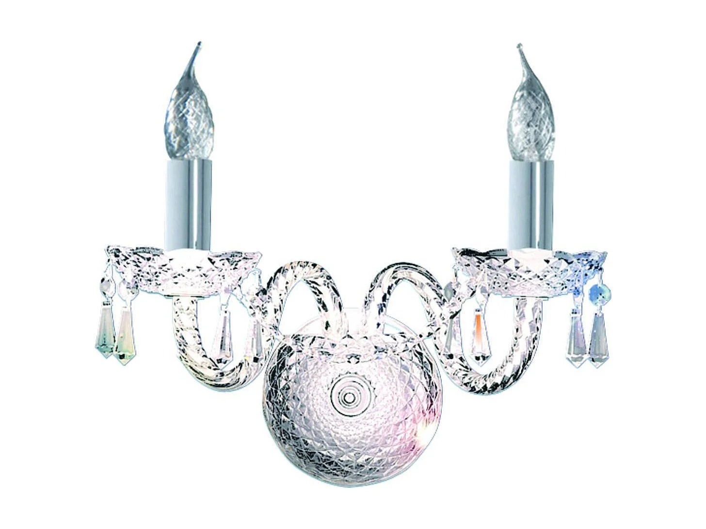 Searchlight Hale - Candela da Parete per Interni 2 Luci Cromata con Cristalli, attacco E14