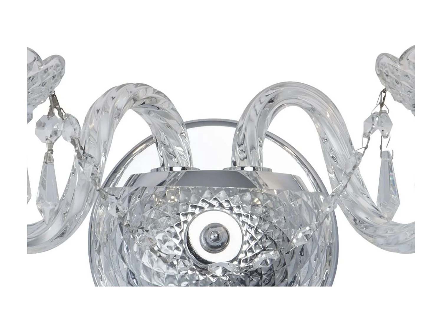 Searchlight Hale - Candela da Parete per Interni 2 Luci Cromata con Cristalli, attacco E14