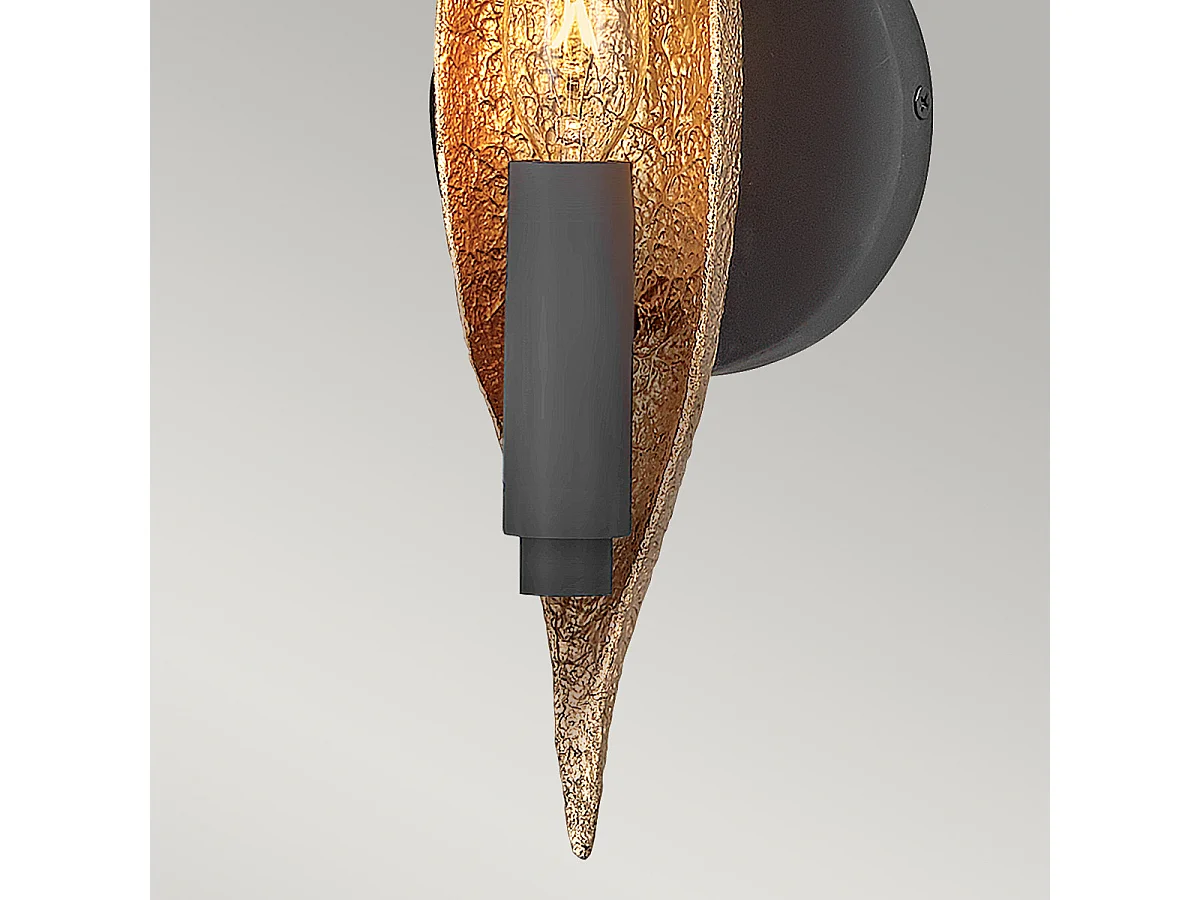 Elstead Hinkley Willow Lampada da parete Carbon Black con Deluxe Gold