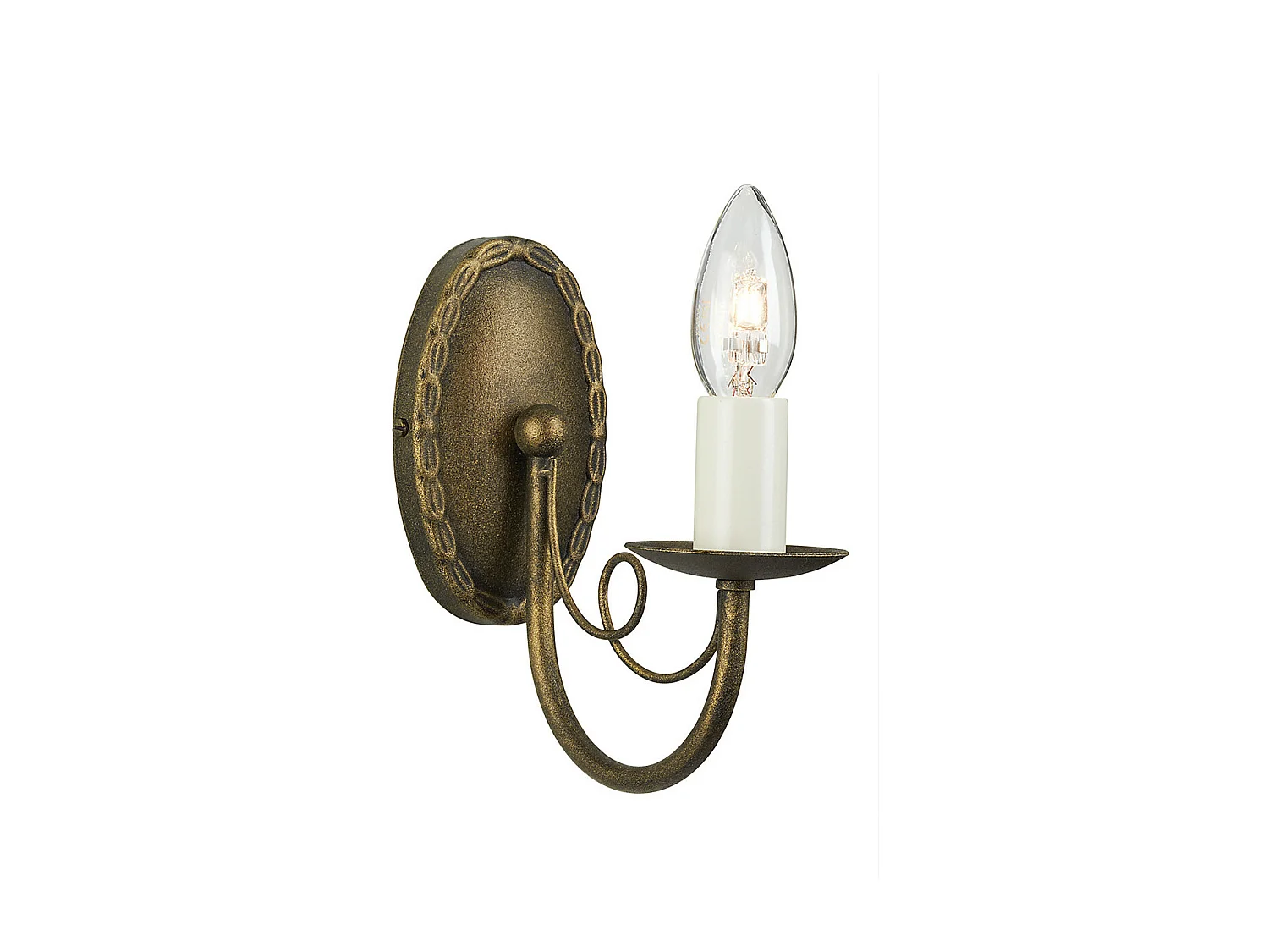 Elstead Minster 1 ljus inomhusljus vägglampa svart, guld, E14