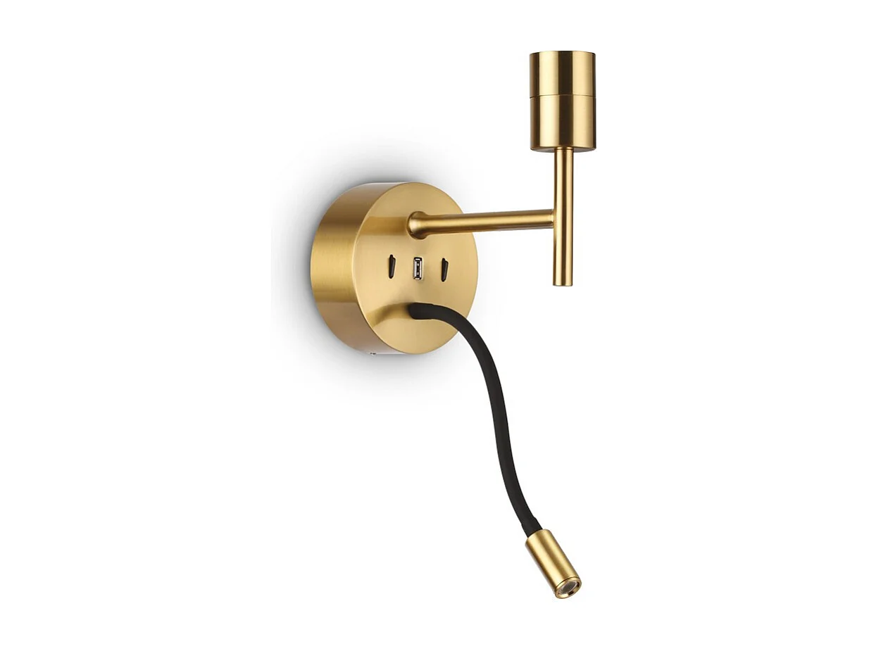 Ideal Lux SET UP Applique + Luce da Lettura Ottone Senza Paralume 3000K