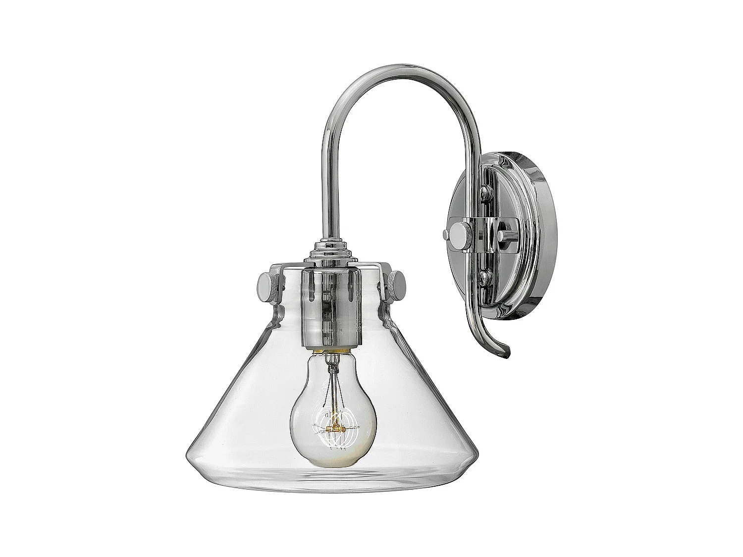 Elstead Congress - 1 Licht Glasschirm Wandleuchte Chrom, E27