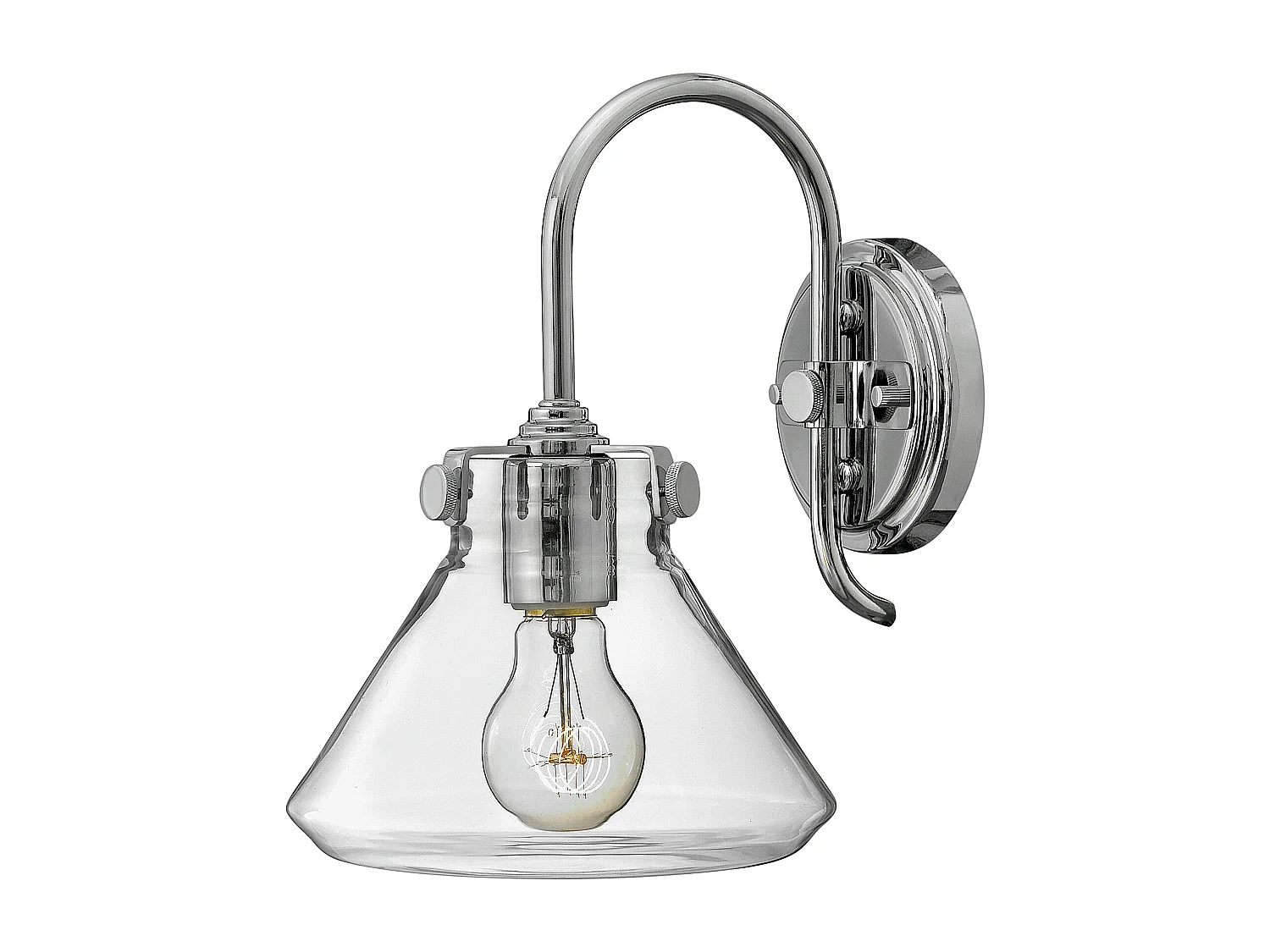 Elstead Congress - Applique a 1 luce con paralume in vetro cromato, attacco E27