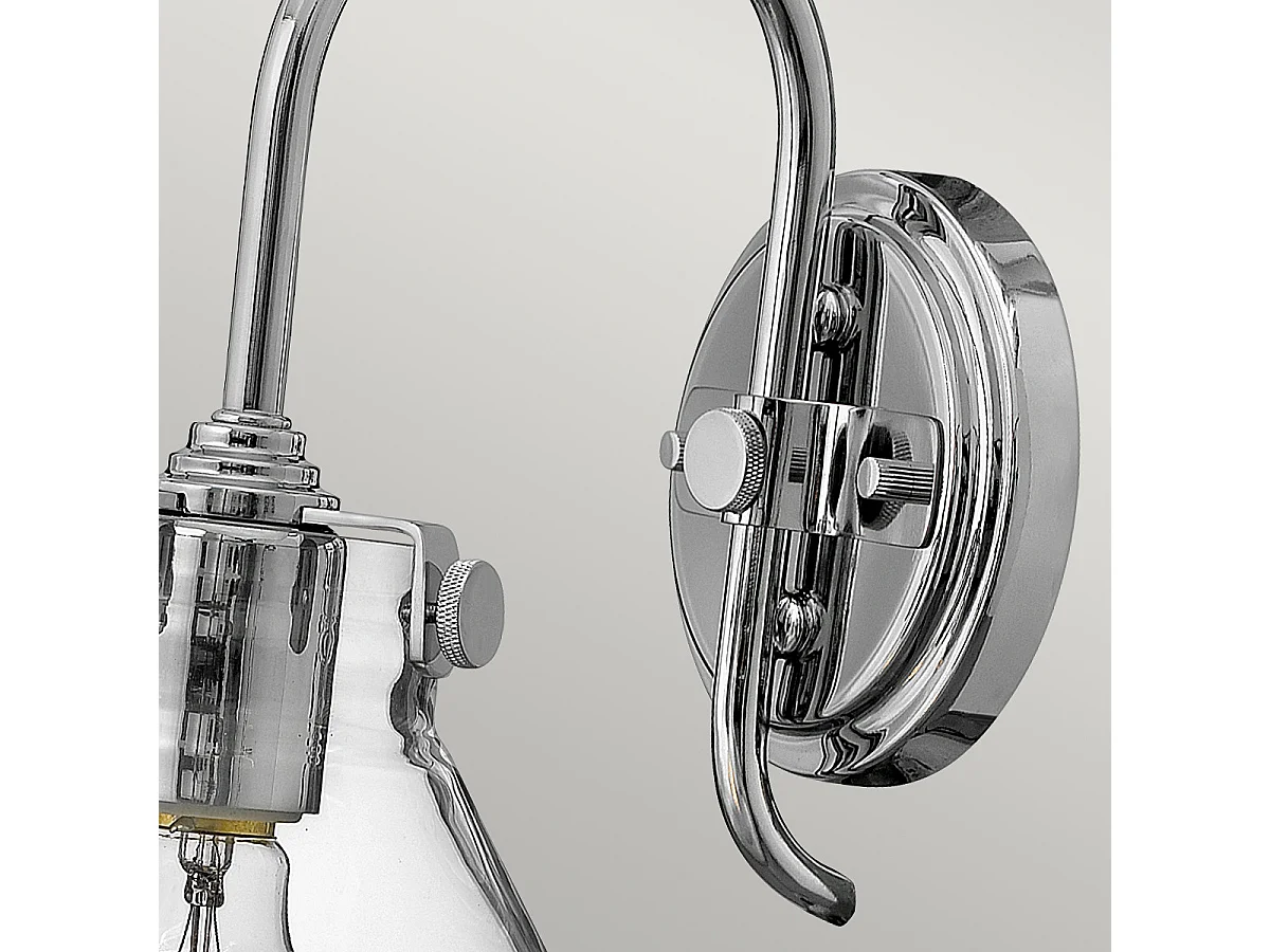 Elstead Congress - Applique a 1 luce con paralume in vetro cromato, attacco E27