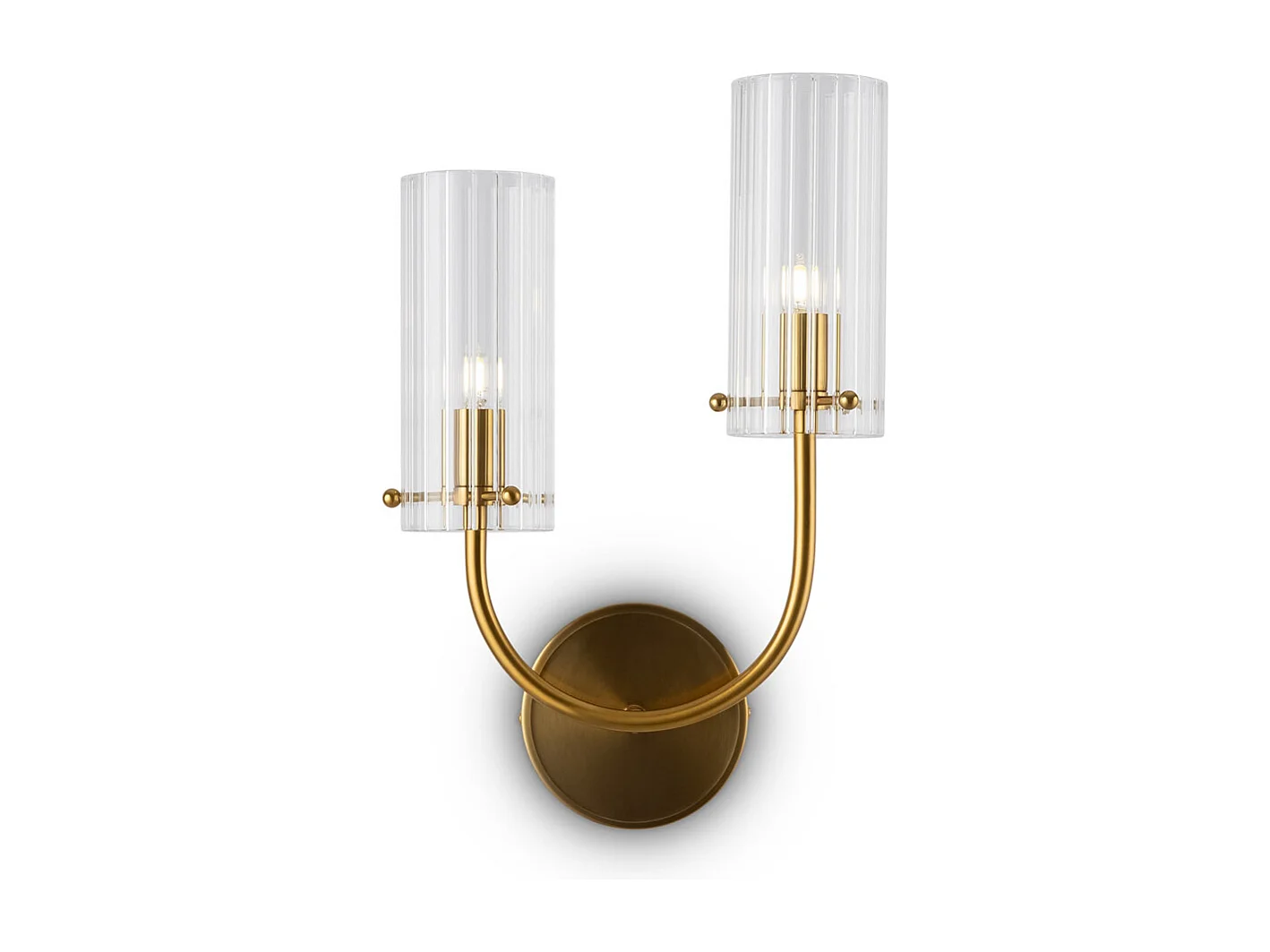 Maytoni Arco Neoklassizistische Wandlampe Messing, Glasschirm