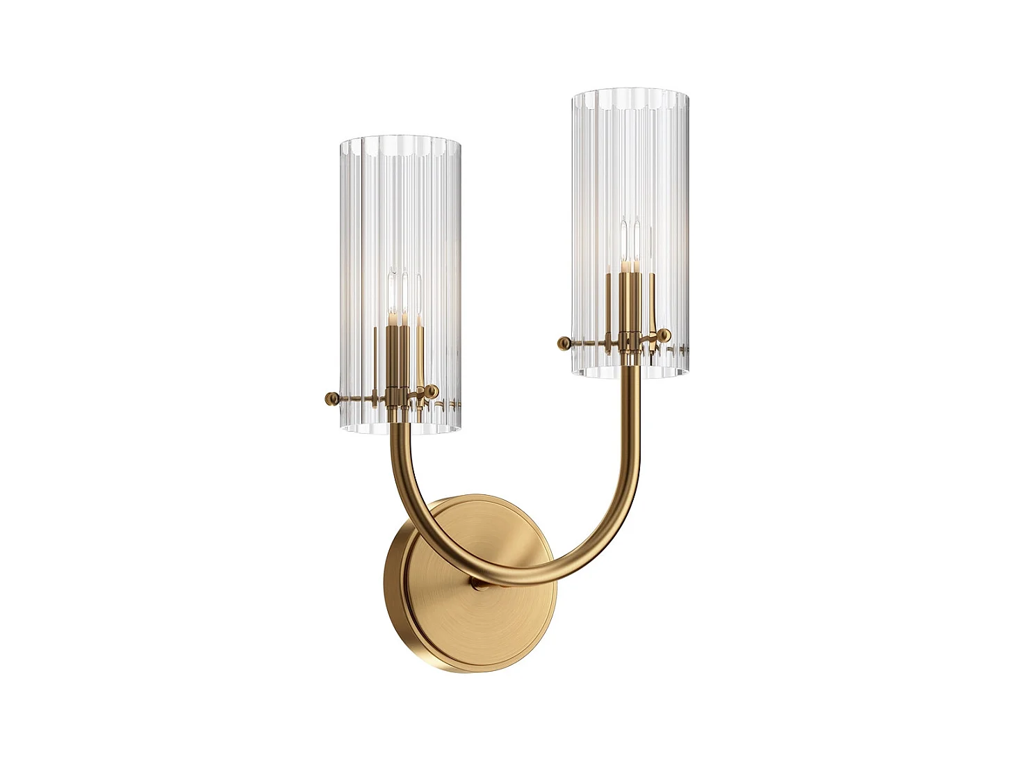 Maytoni Arco Lampada da parete neoclassica Ottone, paralume in vetro