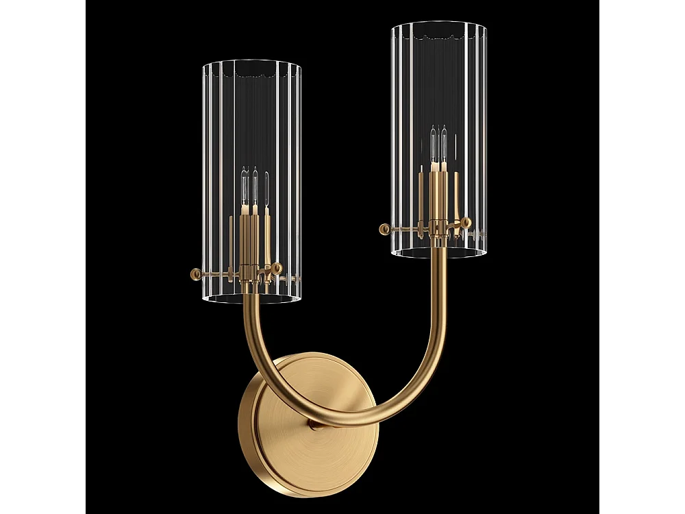 Maytoni Arco Neoklassizistische Wandlampe Messing, Glasschirm