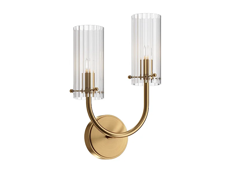 Maytoni Arco Lampada da parete neoclassica Ottone, paralume in vetro