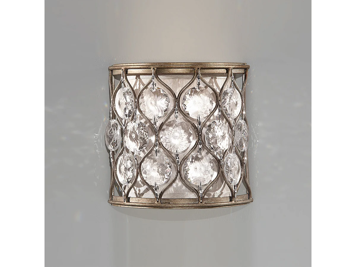 Elstead Lucia - Applique da interno 1 Luce Argento Brunito, attacco E14