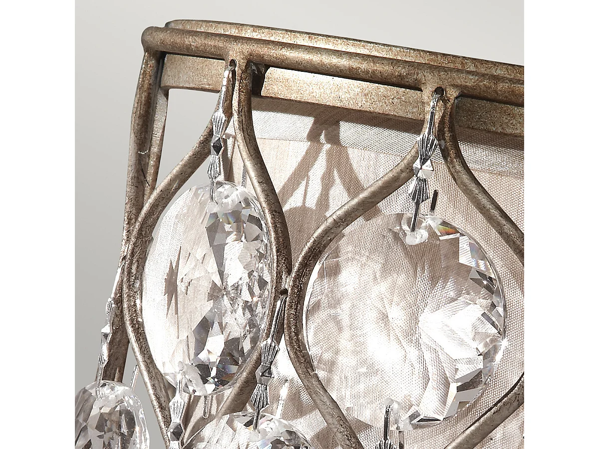 Elstead Lucia - Applique da interno 1 Luce Argento Brunito, attacco E14