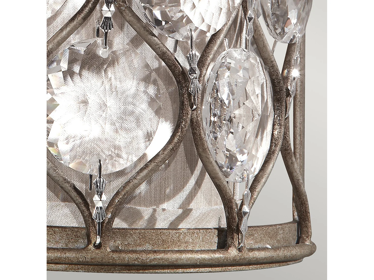 Elstead Lucia - Applique da interno 1 Luce Argento Brunito, attacco E14