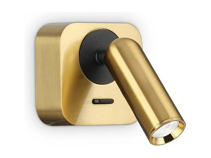 Dekorative LED-Leseleuchte, quadratisch, Messing, 3000 K, 3,5 W